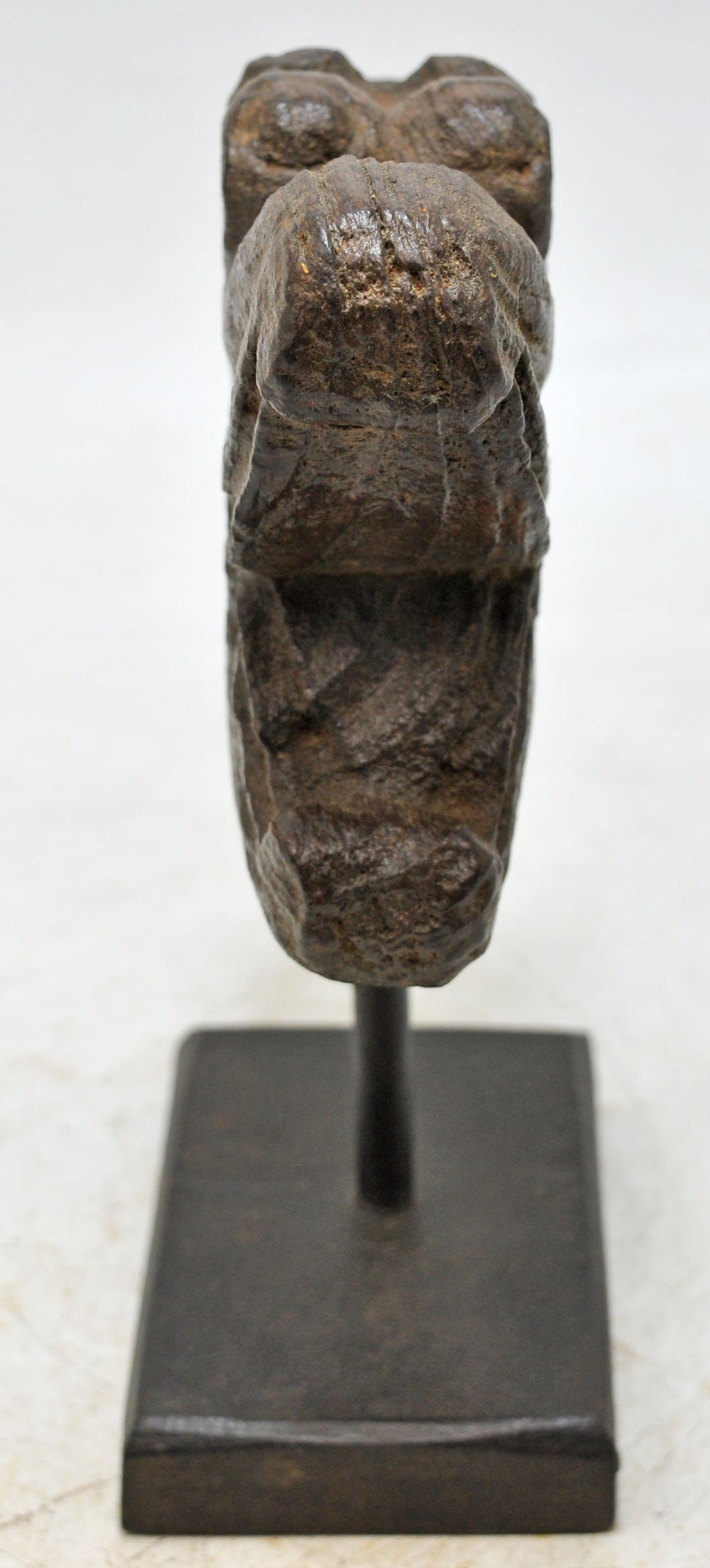 Antique Wooden Dragon Head Figurine Orignal Old Hand Carved