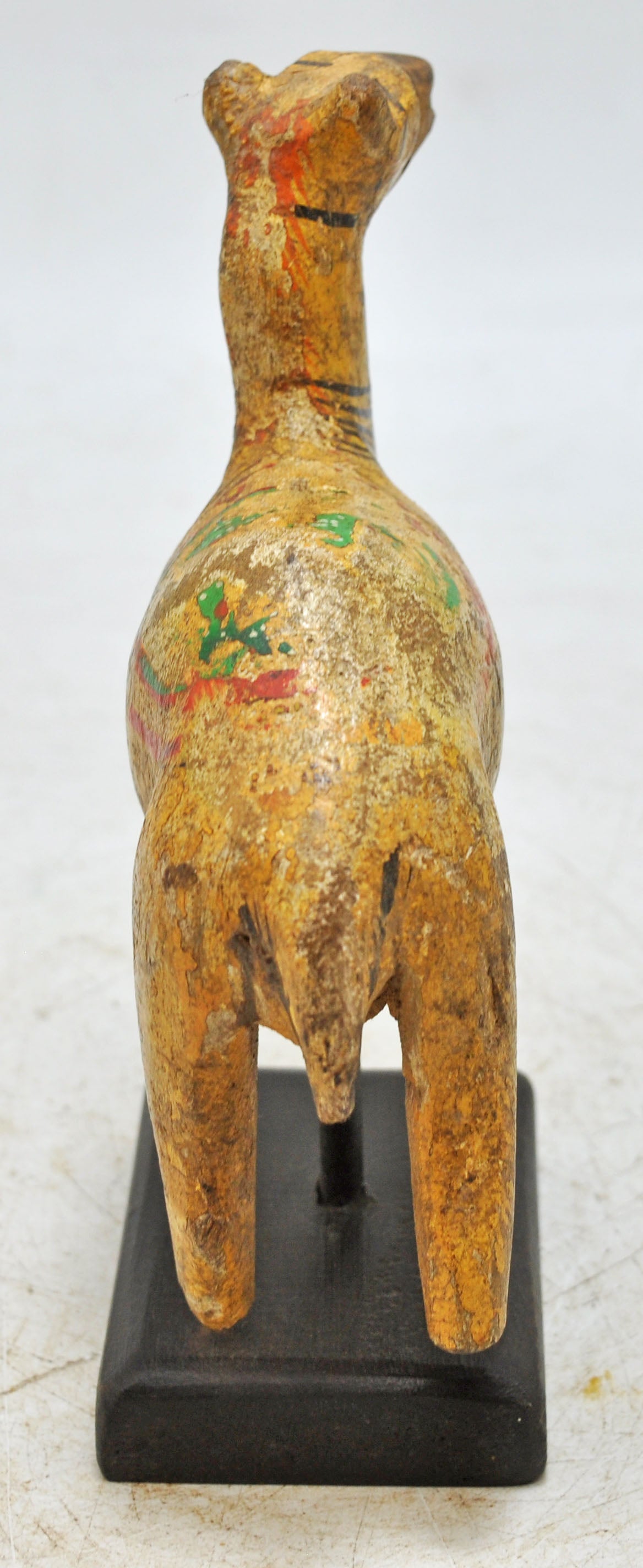 Vintage Wooden Camel Figurine Original Old Hand Carved Painted
