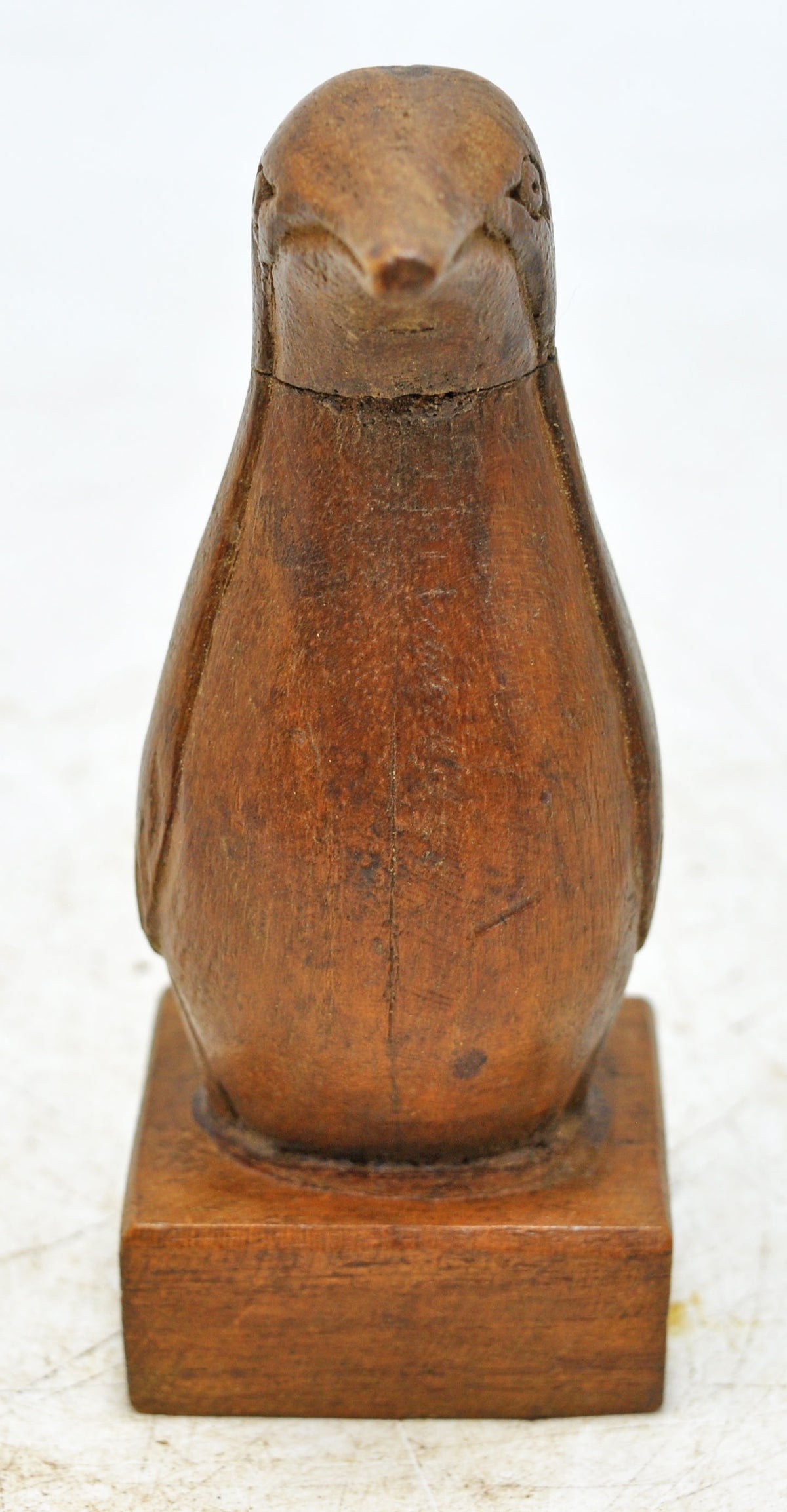 Vintage Wooden Penguin Figurine Original Old Hand Carved