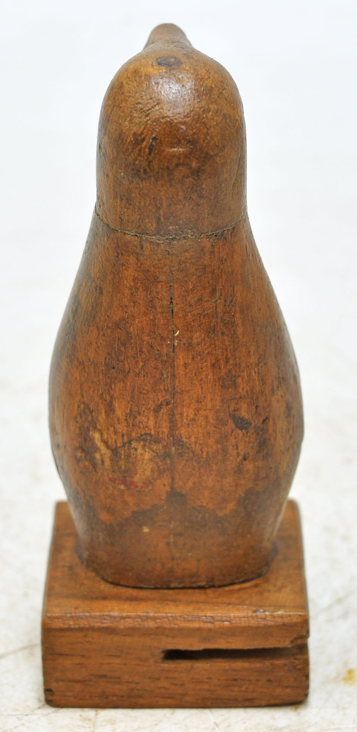 Vintage Wooden Penguin Figurine Original Old Hand Carved