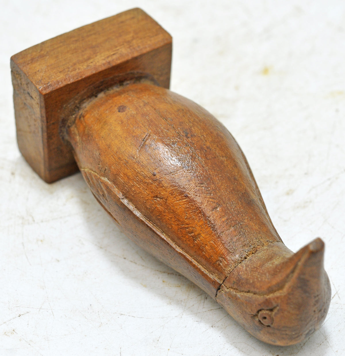 Vintage Wooden Penguin Figurine Original Old Hand Carved