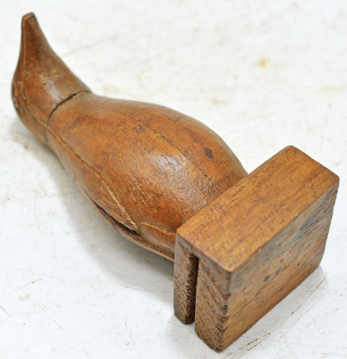Vintage Wooden Penguin Figurine Original Old Hand Carved