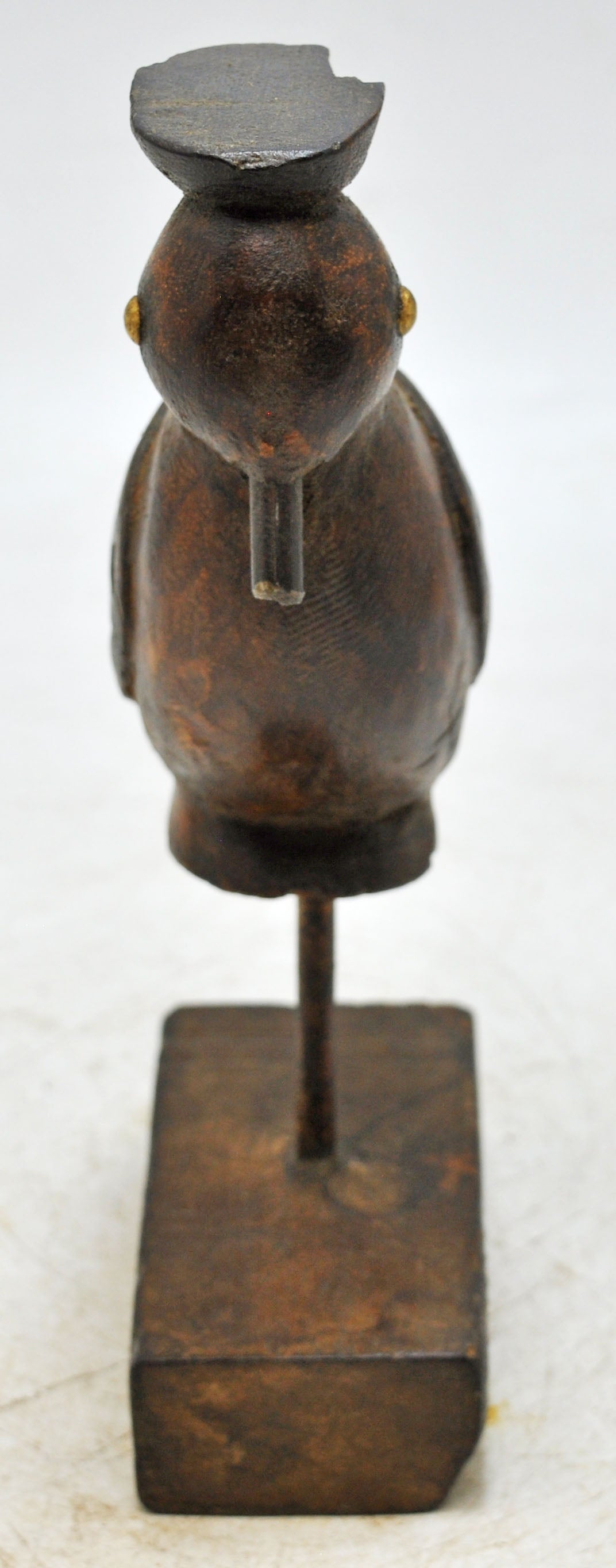 Vintage Wooden Bird Figurine Original Old Hand Carved