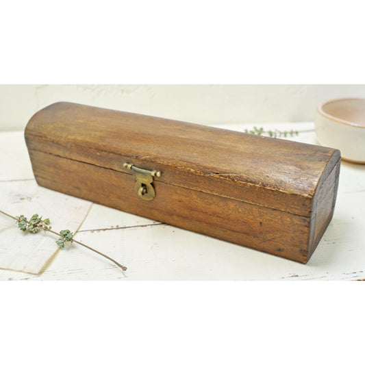 Vintage Wooden Pencil Stationary Box Original Old Hand Crafted
