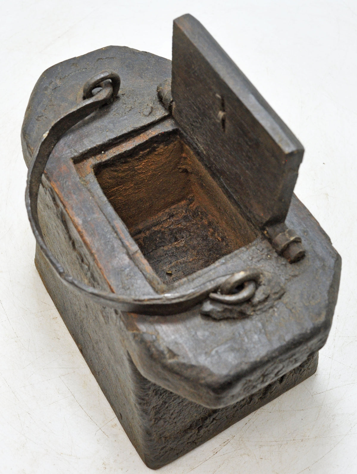 Antique Wooden Lanterns' Oil Pot Original Old Hand Carved