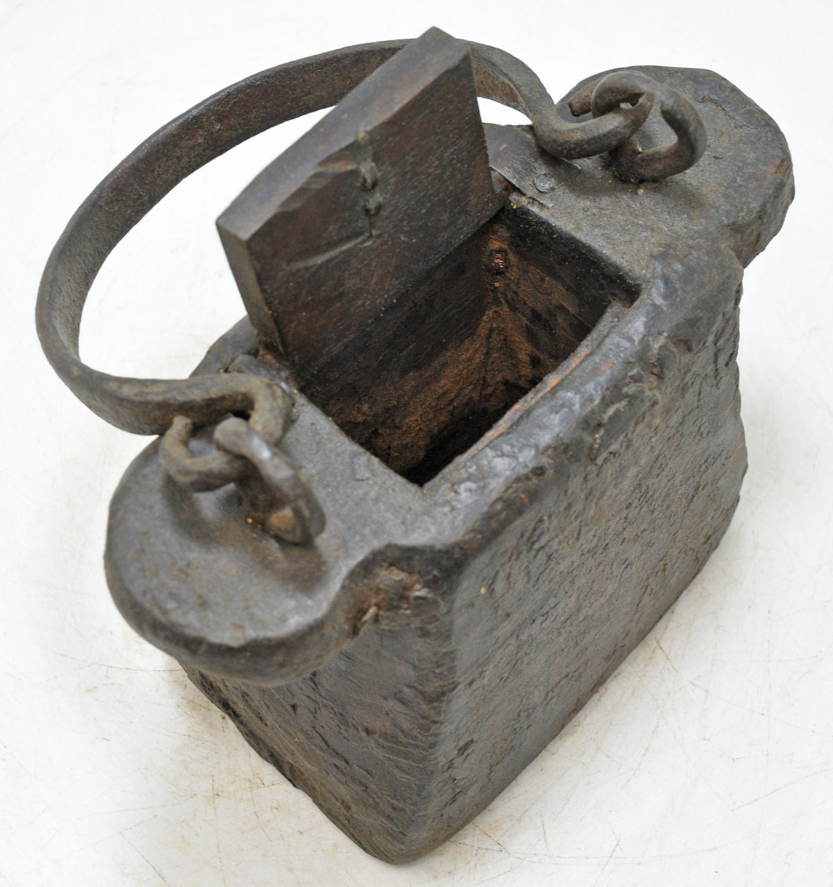Antique Wooden Lanterns' Oil Pot Original Old Hand Carved