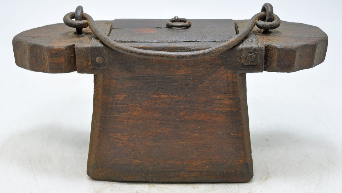 Antique Wooden Lanterns' Oil Pot Original Old Hand Carved