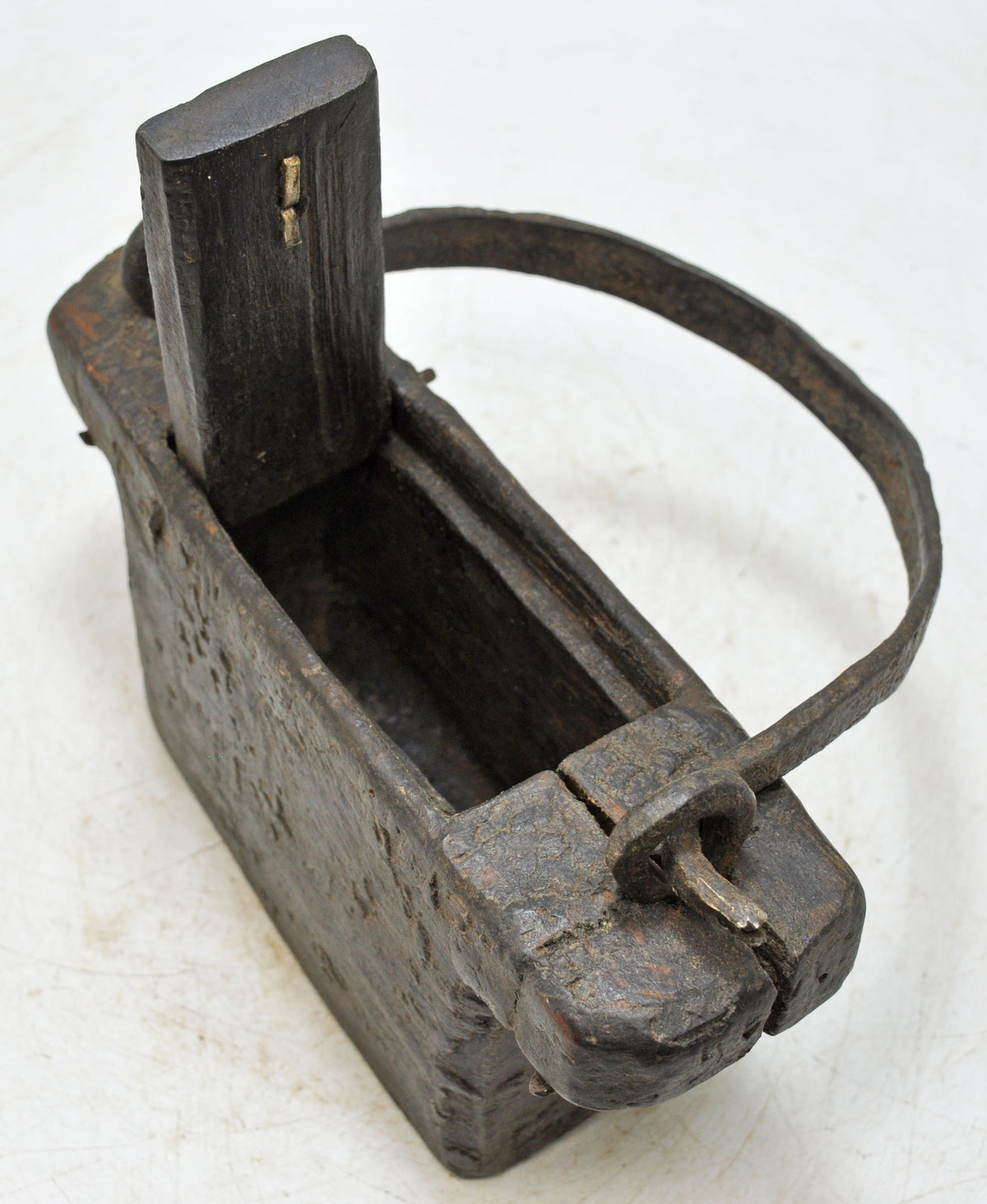 Antique Wooden Lanterns' Oil Pot Original Old Hand Carved