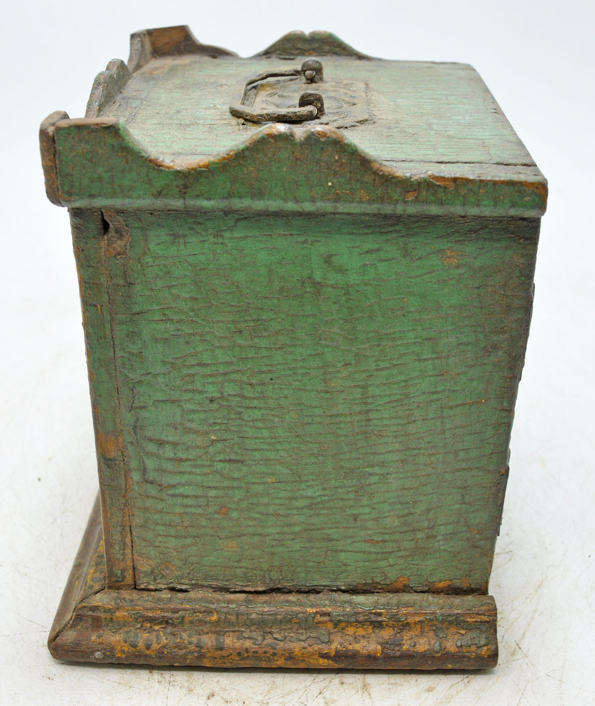 Antique Wooden Small Showcase Box Original Old Hand Crafted Glass Front