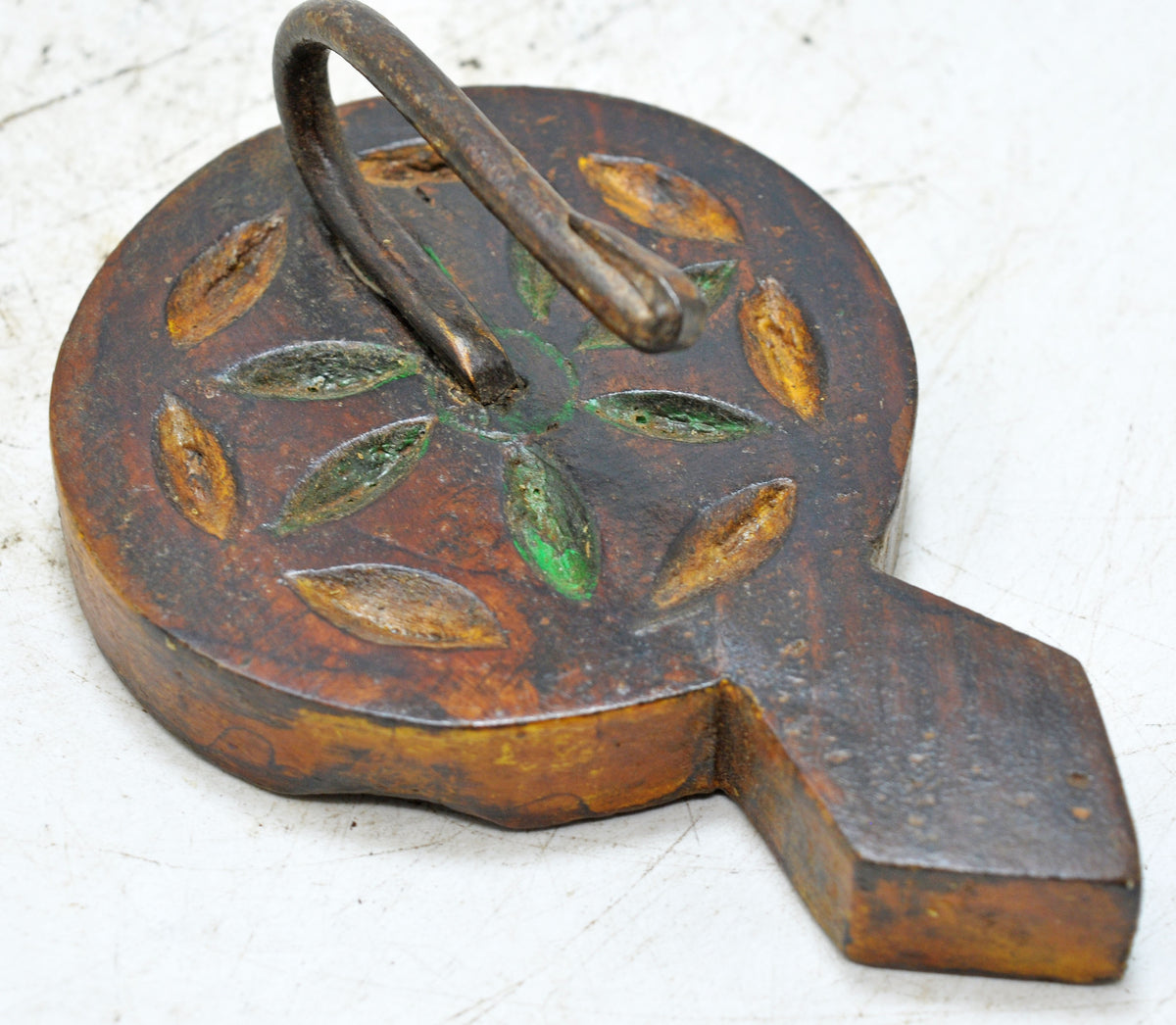 Vintage Wooden Small 1 Hook Hanger Original Old Hand Carved
