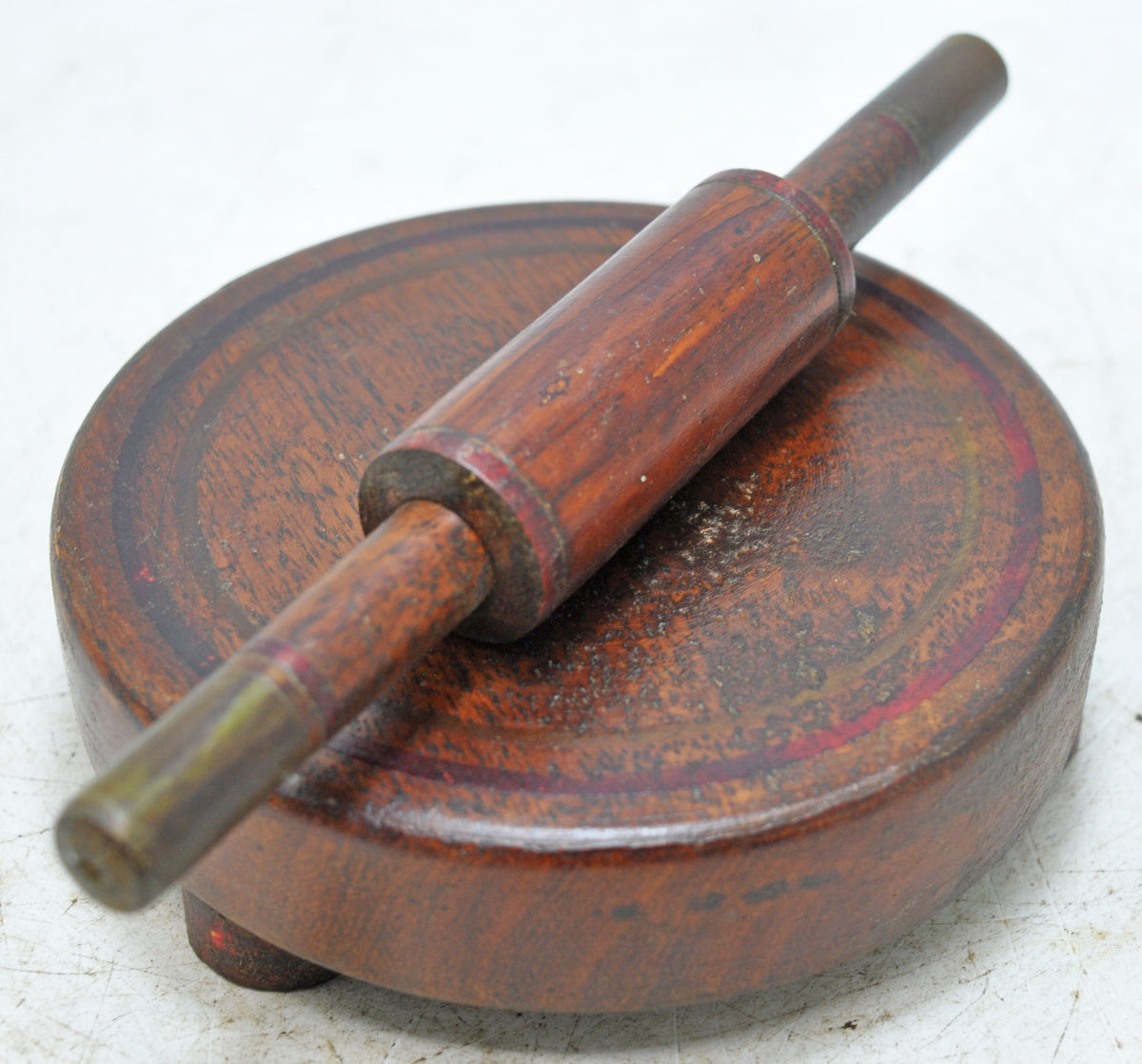 Vintage Wooden Miniature Toy Rolling Pin and Plate Set Original Old Hand Crafted