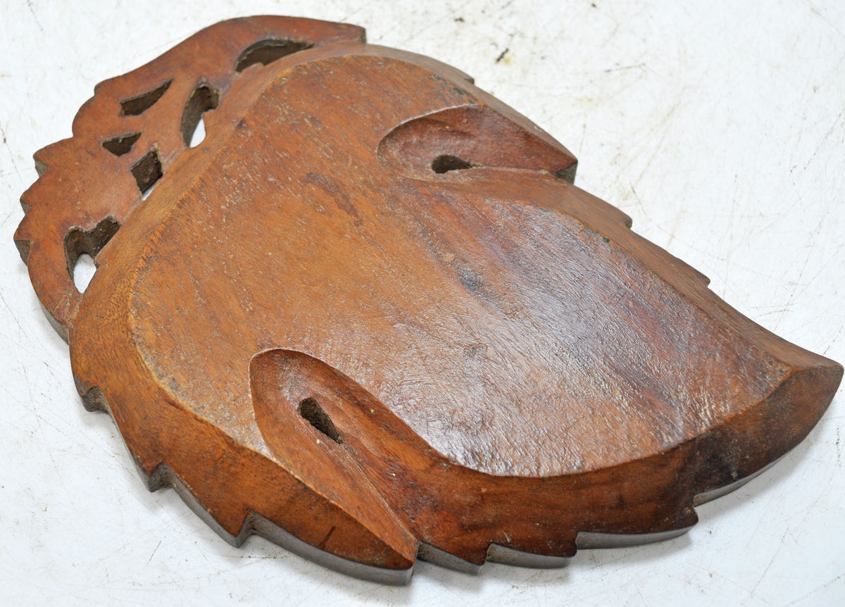 Vintage Wooden Leaf Shaped Small Tray Plate Original Old Hand Carved