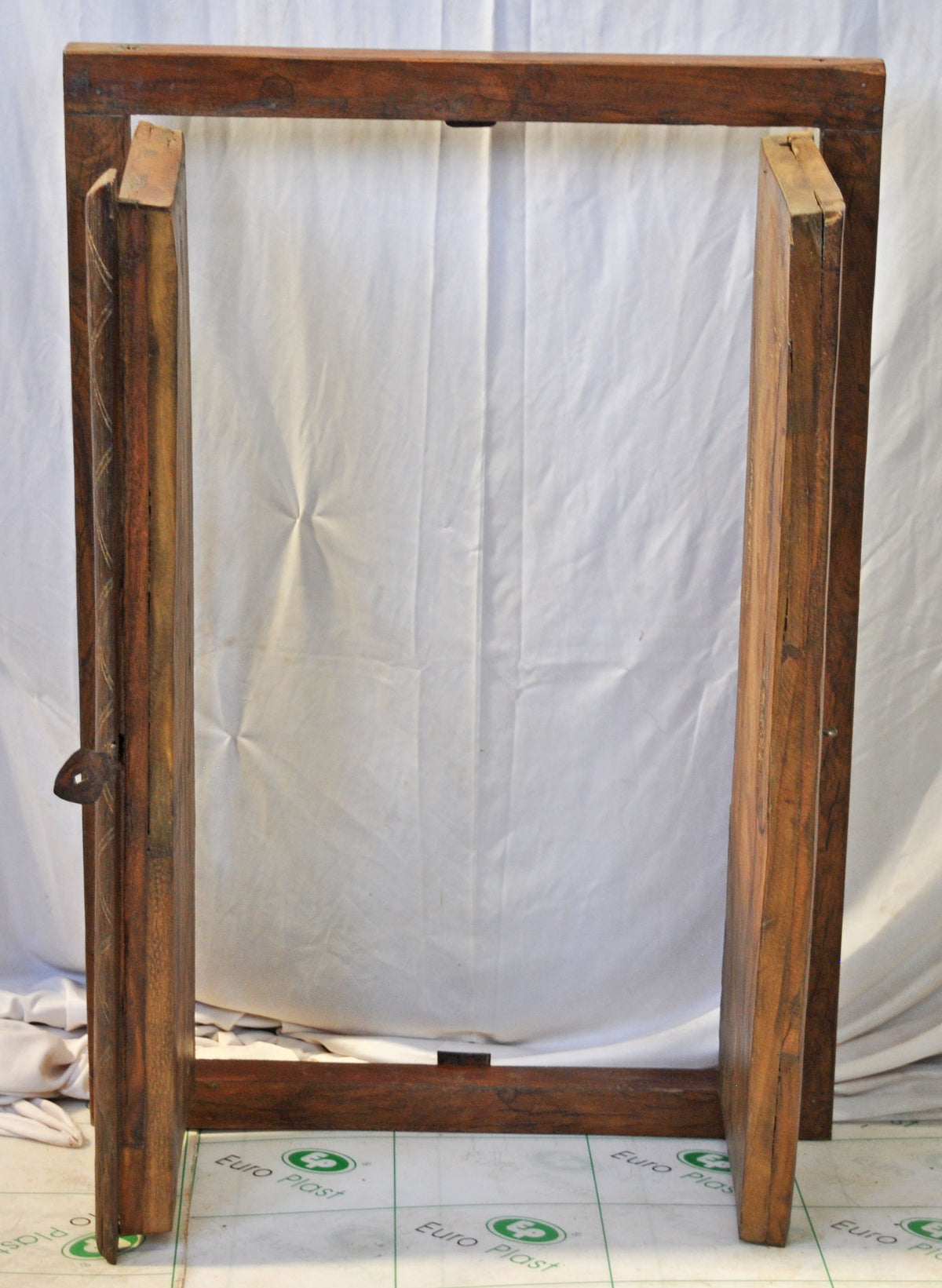 Antique Wooden Wall Décor Window Panel Frame Original Old Fine Geometrical Designs Rustic Painted